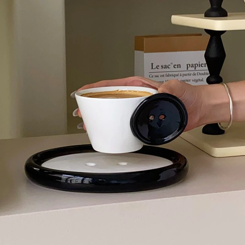 Button Shape Mug with Plate Gift Set, Premium Feeling Value Ceramic Mugs, Office Breakfast Mugs, Home Coffee Cups 
Button Shape Mug with Plate Gift Set, Premium Feeling Value Ceramic Mugs, Office Breakfast Mugs, Home Coffee Cups