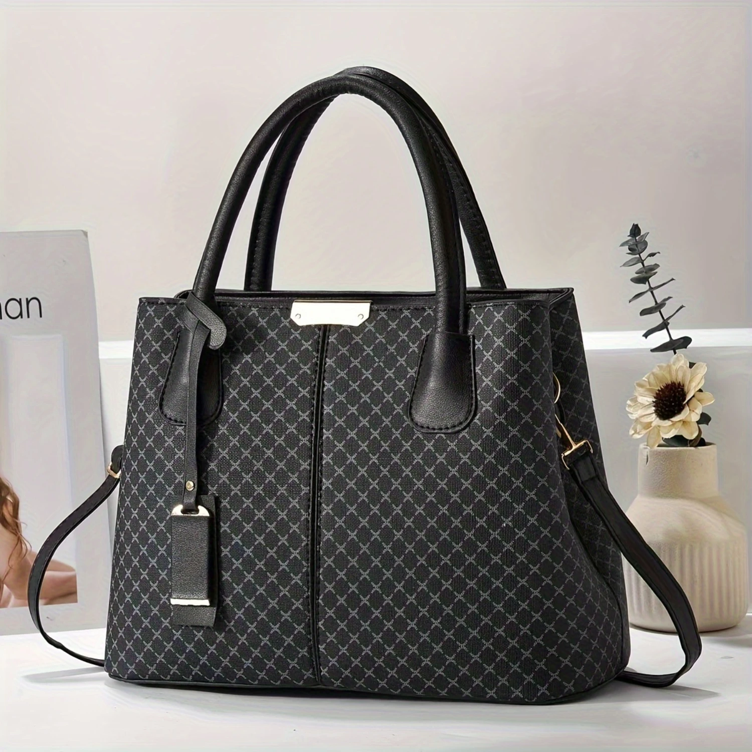 Designer-Inspired Tote Bag For Women, Elegant Vintage Style PU Leather, Versatile Shoulder & Crossbody Handbag, Chic Commuter Wo
Designer-Inspired Tote Bag For Women, Elegant Vintage Style PU Leather, Versatile Shoulder & Crossbody Handbag, Chic Commuter Wo