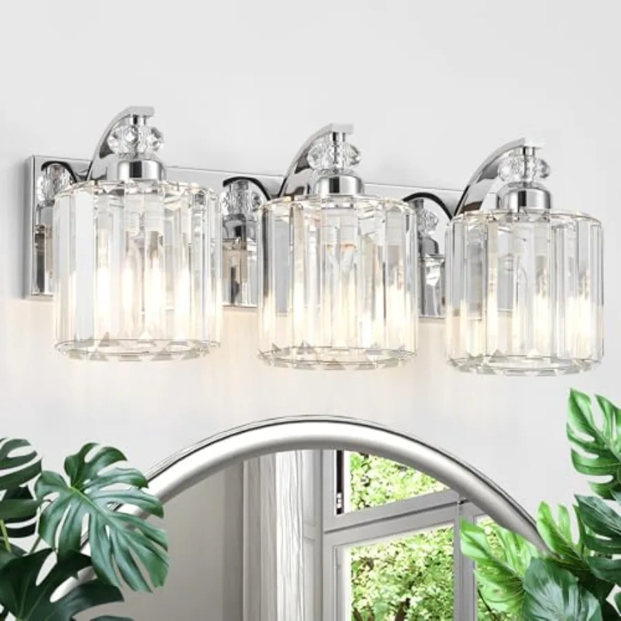 3-Light Modern Bathroom Light Fixture Vanity Lights Over Mirror Wall Sconce Lighting with K9 Crystal Shades Bathroom Wall Lamp
3-Light Modern Bathroom Light Fixture Vanity Lights Over Mirror Wall Sconce Lighting with K9 Crystal Shades Bathroom Wall Lamp