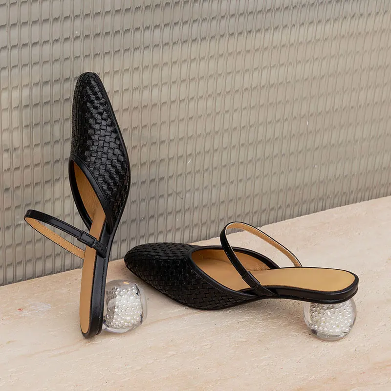 2025 тканые серебряные женские шлепанцы с квадратным носком, весенние туфли-лодочки, жемчужные прозрачные круглые туфли на высоком каблуке, черные женские летние тапочки, Zapatos
2025 тканые серебряные женские шлепанцы с квадратным носком, весенние туфли-лодочки, жемчужные прозрачные круглые туфли на высоком каблуке, черные женские летние тапочки, Zapatos
