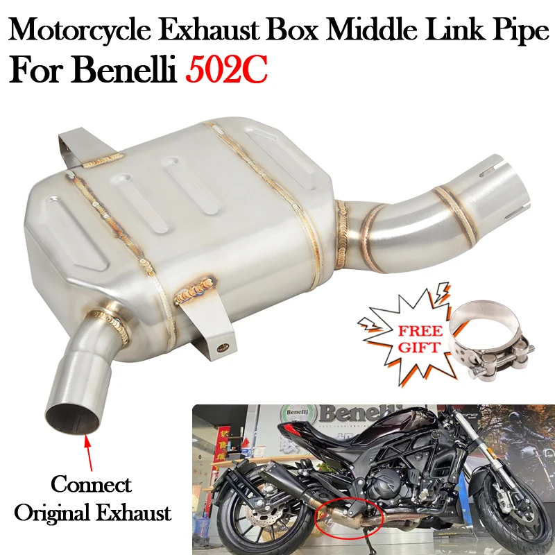 Slip On For Benelli 502C 502 Motorcycle Exhaust Modify Eliminator Enhance Middle Link Pipe Escape Moto Connect Original Muffler
Slip On For Benelli 502C 502 Motorcycle Exhaust Modify Eliminator Enhance Middle Link Pipe Escape Moto Connect Original Muffler