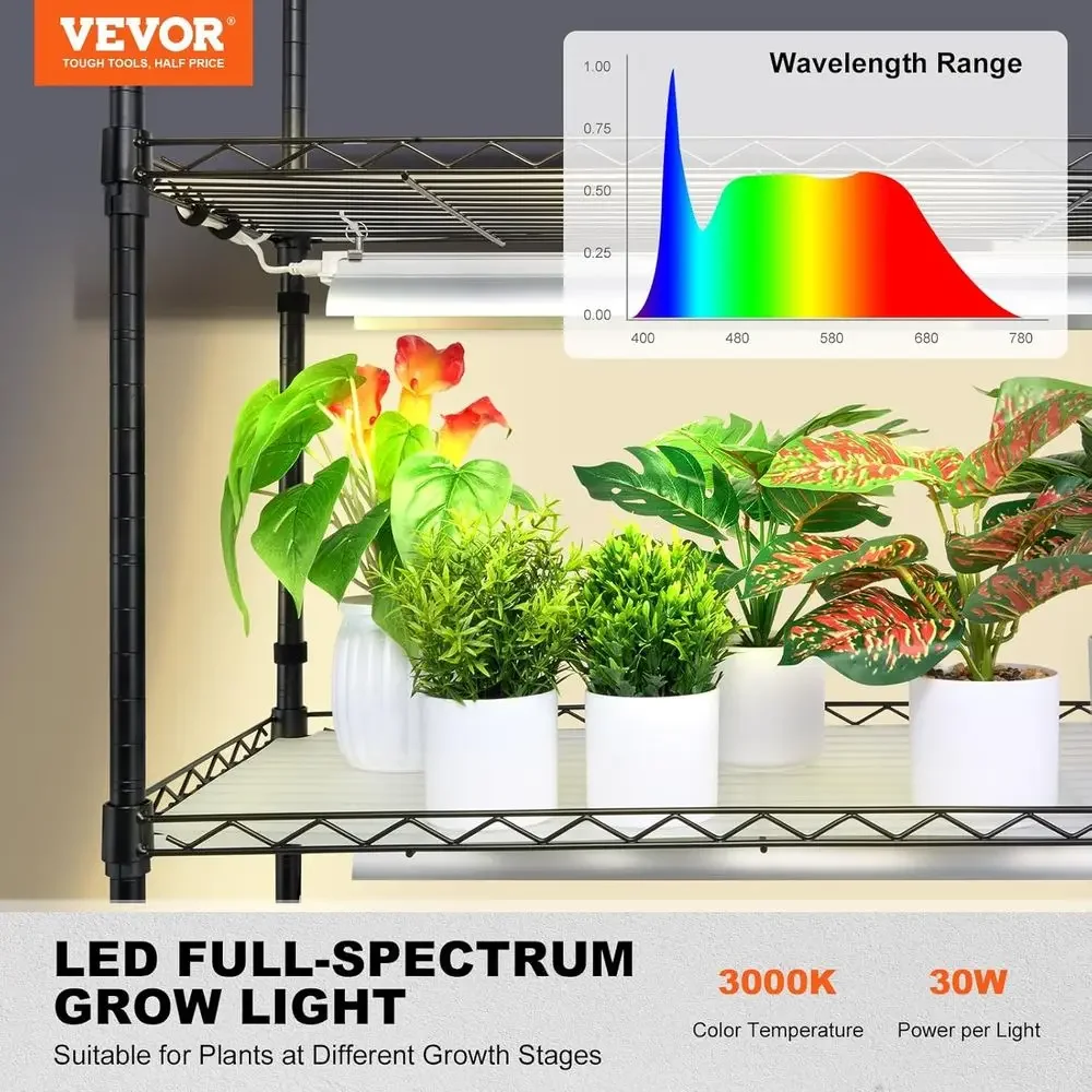 4-Tier LED Plant Stand with 180W Full Spectrum Light for Indoor Gardening, 35.4 L x 13.8 W x 59.1 H
4-Tier LED Plant Stand with 180W Full Spectrum Light for Indoor Gardening, 35.4 L x 13.8 W x 59.1 H