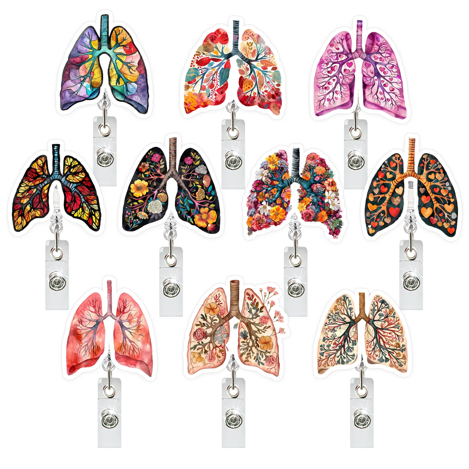 Creative Medical Acrylic Organ Lung Badge Reel Retractable Alligator Clip ID Card Holder for Nurse Doctor Student
Creative Medical Acrylic Organ Lung Badge Reel Retractable Alligator Clip ID Card Holder for Nurse Doctor Student 