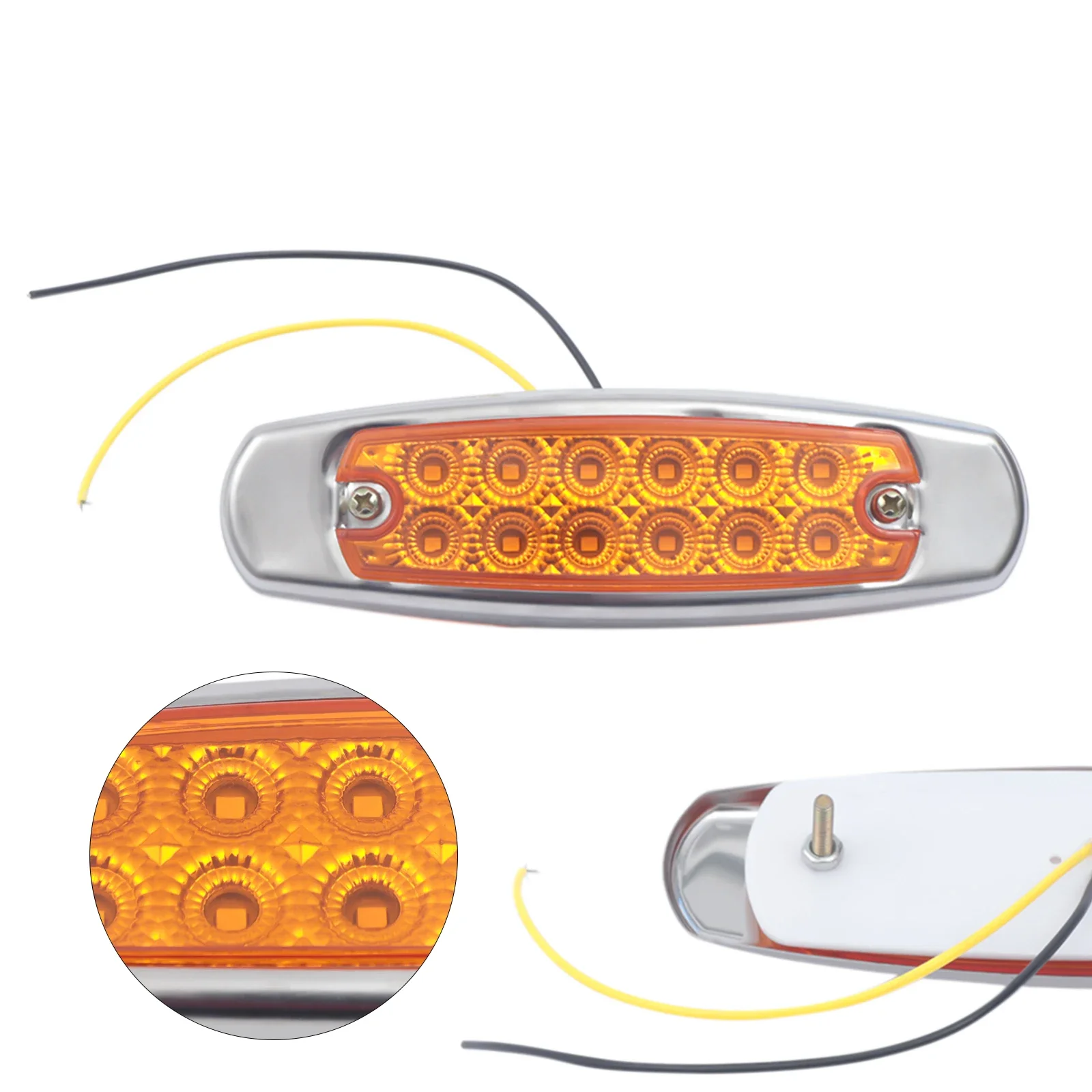 20 PCS Amber Oval Side Marker Light Clearance 12-LED Truck Trailer For Peterbilt 12V Brake Signal Warning Lights
20 PCS Amber Oval Side Marker Light Clearance 12-LED Truck Trailer For Peterbilt 12V Brake Signal Warning Lights