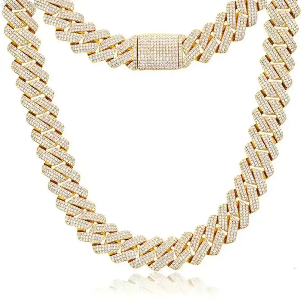 20mm Custom Iced Out 925 Silver Gold Plated Moissanite Diamond Vvs Moissanite Cuban Link Chain
20mm Custom Iced Out 925 Silver Gold Plated Moissanite Diamond Vvs Moissanite Cuban Link Chain