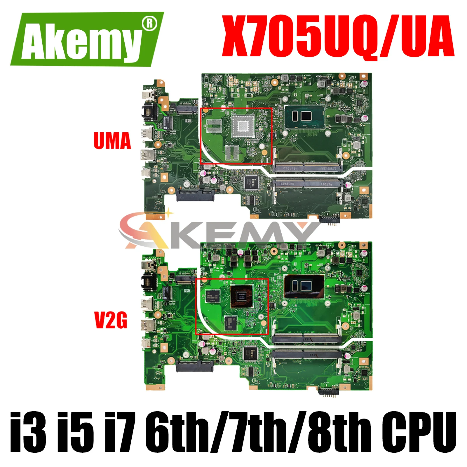 Akemy Laptop Motherboard X705UQ X705UV X705UB X705UN X705UBP X705UQ X705UA Mainboard 4415 I3 I5 I7 7
Akemy Laptop Motherboard X705UQ X705UV X705UB X705UN X705UBP X705UQ X705UA Mainboard 4415 I3 I5 I7 7