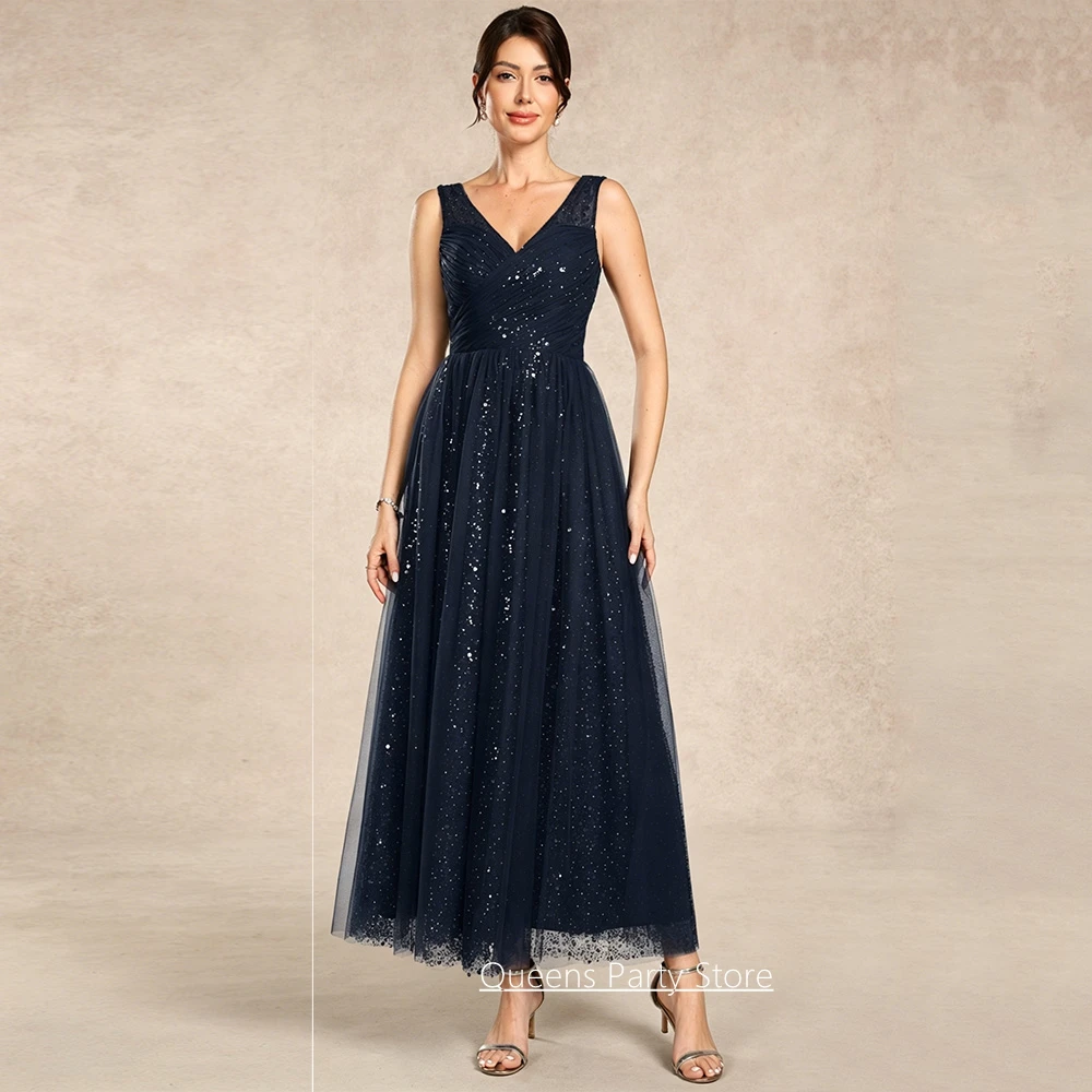 Customized Sparkling Mother of The Bride Dress V Neck Sleeveless Beading Sequined Ankle Length A Line Wedding Part Gown
Customized Sparkling Mother of The Bride Dress V Neck Sleeveless Beading Sequined Ankle Length A Line Wedding Part Gown