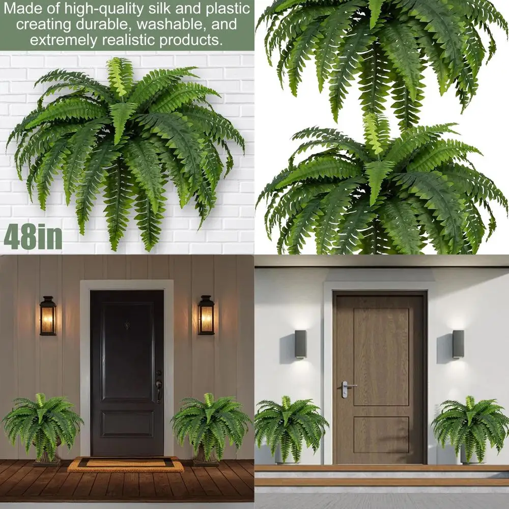Large Artificial Boston Fern Bush, Set of 2, 88 Fronds, Outdoor Home Decor, Fake Fern Plants
Large Artificial Boston Fern Bush, Set of 2, 88 Fronds, Outdoor Home Decor, Fake Fern Plants