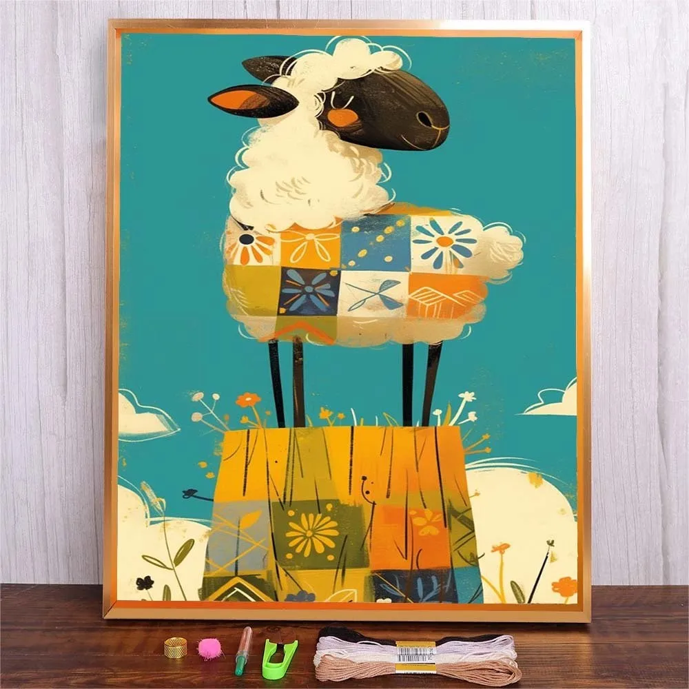 DMC Threads Embroidery Pattern Cross Stitch Kit Sewing Crafts Cartoon Sheep DIY Full Printed Fabric Handicraft Wall Decoration
DMC Threads Embroidery Pattern Cross Stitch Kit Sewing Crafts Cartoon Sheep DIY Full Printed Fabric Handicraft Wall Decoration