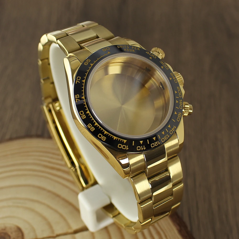 39mm VK63 Watch Case strap Gold Watch Accessories Stainless Steel Sapphire Glas Waterproof For VK63A Quartz Movement For Daytona
39mm VK63 Watch Case strap Gold Watch Accessories Stainless Steel Sapphire Glas Waterproof For VK63A Quartz Movement For Daytona