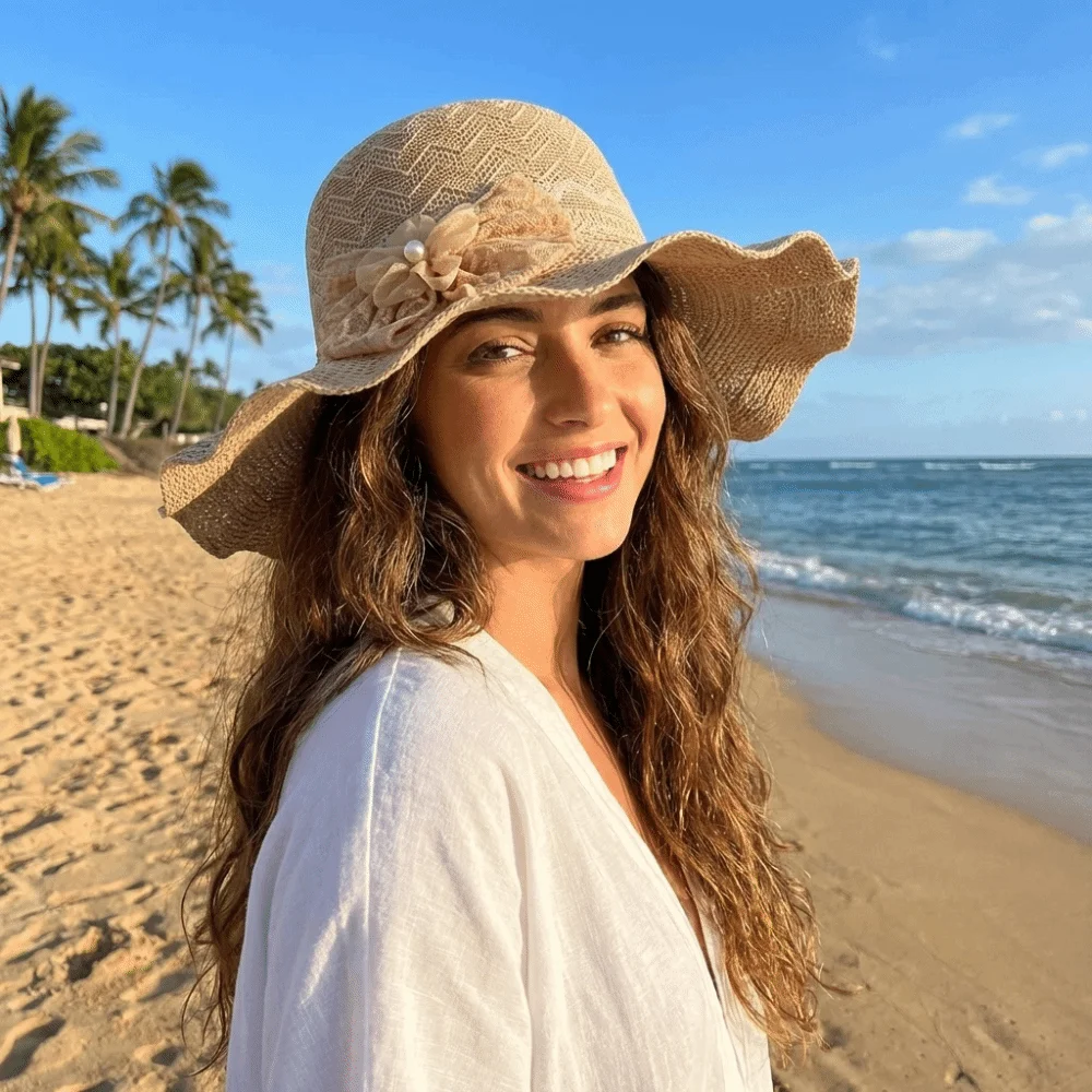 Elegant Solid Color Wide Brim Knitted Hat Flower Lace Bow UV Protection Cap Breathable Lightweight Weave Bucket Hat Girls
Elegant Solid Color Wide Brim Knitted Hat Flower Lace Bow UV Protection Cap Breathable Lightweight Weave Bucket Hat Girls