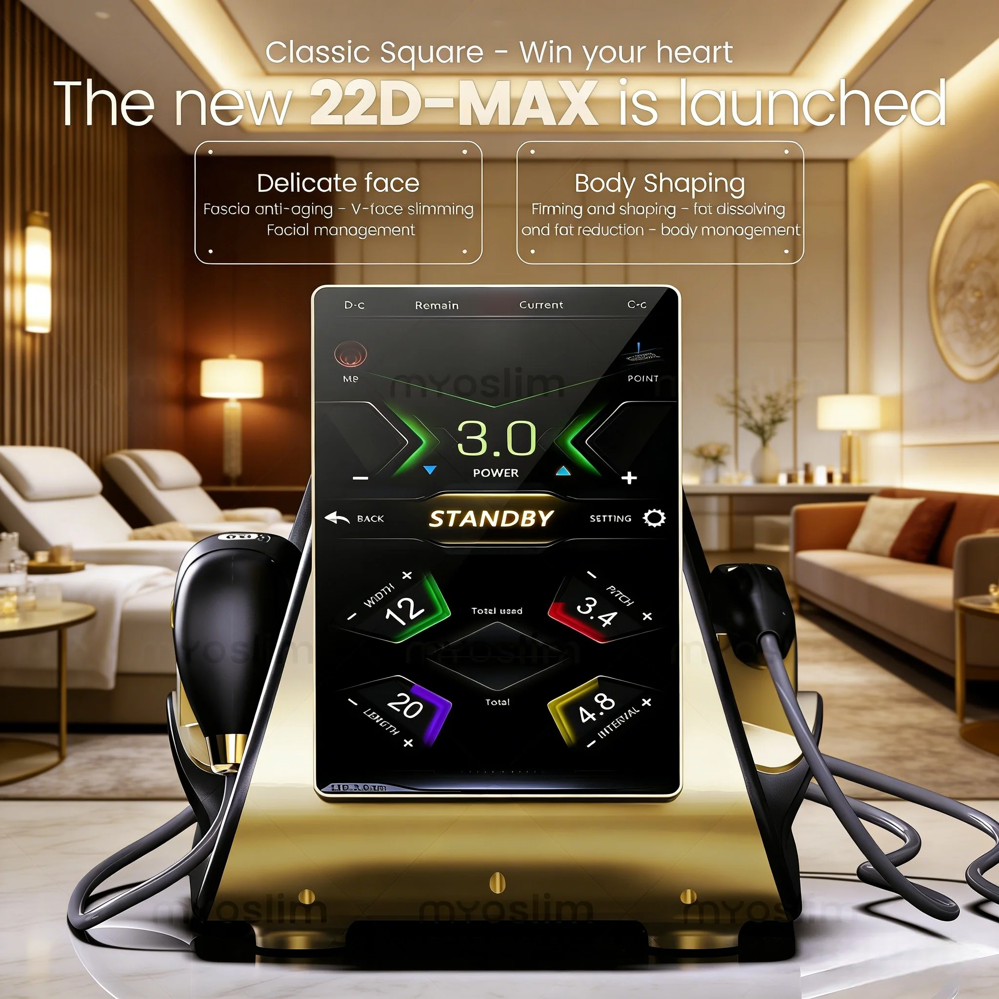 22D MAX Beauty HIFU equipment machine latest model enhances facial tightening, slimming and fat reduction.
22D MAX Beauty HIFU equipment machine latest model enhances facial tightening, slimming and fat reduction.