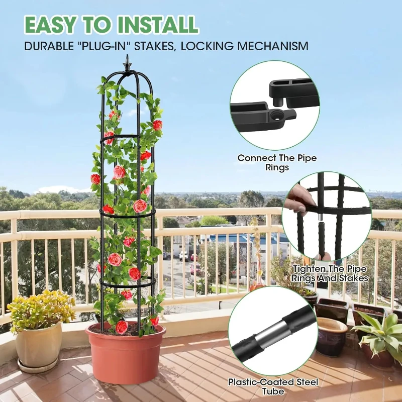 150cm Garden Obelisk Plant Supports Rustproof U-Shaped Climbing Plant Support Tower for Tomatoes Peas Frame
150cm Garden Obelisk Plant Supports Rustproof U-Shaped Climbing Plant Support Tower for Tomatoes Peas Frame