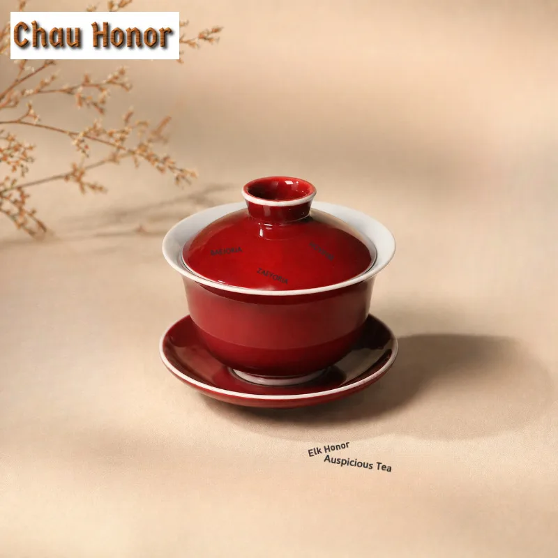 150ML Jun Porcelain Red Anti-scalding Gaiwan Retro Not Hot Tea Tureen Tea Bowl with Lid Kit Tea Maker Cover Bowl for Tea Craft
150ML Jun Porcelain Red Anti-scalding Gaiwan Retro Not Hot Tea Tureen Tea Bowl with Lid Kit Tea Maker Cover Bowl for Tea Craft