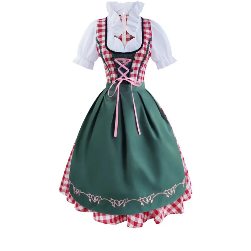Традиционная немецкая пивная униформа горничной Октоберфеста, платье на Хэллоуин с фартуком, вечерние костюмы для косплея, Бавария Хайди Дирндль, девичный костюм 
Традиционная немецкая пивная униформа горничной Октоберфеста, платье на Хэллоуин с фартуком, вечерние костюмы для косплея, Бавария Хайди Дирндль, девичный костюм