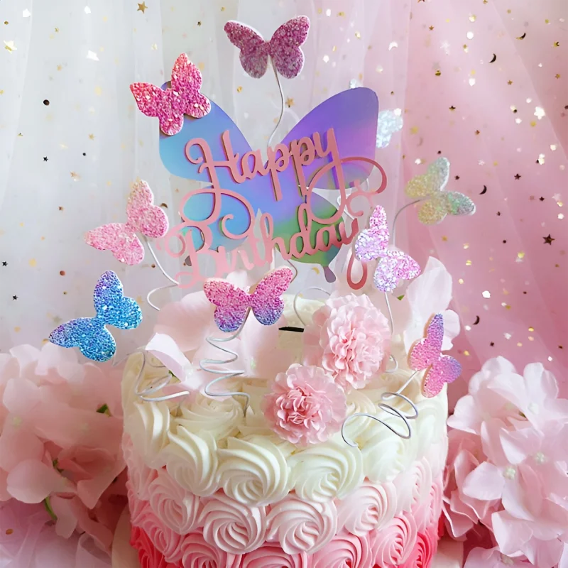 Happy Birthday Butterfly Cake Girl Birthday Wedding Party Decor Topper Baking Cake Dessert Decoration Supplies Baby Shower Gifts
Happy Birthday Butterfly Cake Girl Birthday Wedding Party Decor Topper Baking Cake Dessert Decoration Supplies Baby Shower Gifts
