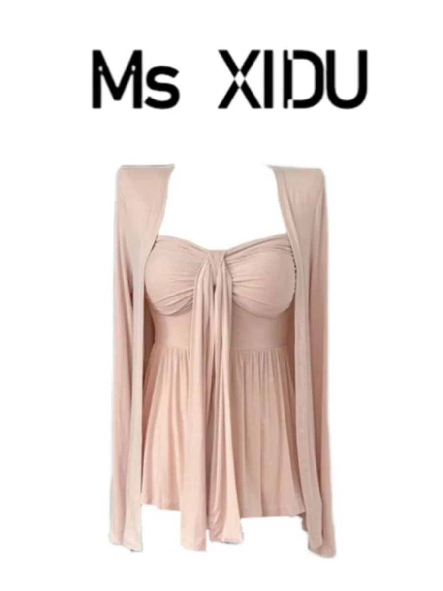 Ms XIDU Lazy Sister Pink Modal Cardigan Outerwear Women Summer Tube Top Korean Atmosphere Pure Desire Set Women's Fashion
Ms XIDU Lazy Sister Pink Modal Cardigan Outerwear Women Summer Tube Top Korean Atmosphere Pure Desire Set Women's Fashion