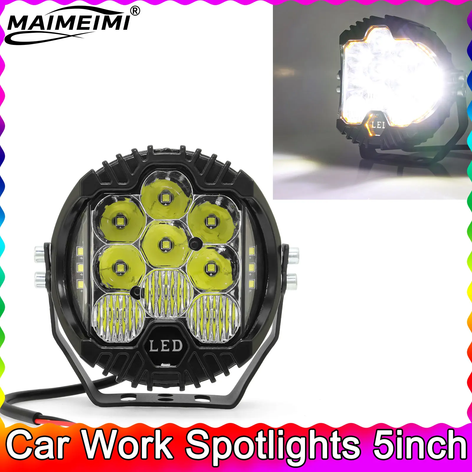 5-дюймовый светодиодный рабочий свет, прожекторы белого цвета с янтарным DRL для грузовика, внедорожника, 4WD, квадроцикла, фары дальнего света, противотуманные фары для мотоцикла
5-дюймовый светодиодный рабочий свет, прожекторы белого цвета с янтарным DRL для грузовика, внедорожника, 4WD, квадроцикла, фары дальнего света, противотуманные фары для мотоцикла