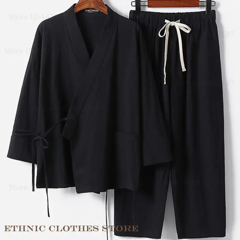 Oversize Kimono Cardigan Pants Set Traditional Japanese Samurai Clothing Cotton Linen Open Stitch Hanfu Shirt Yukata Gown M-9XL
Oversize Kimono Cardigan Pants Set Traditional Japanese Samurai Clothing Cotton Linen Open Stitch Hanfu Shirt Yukata Gown M-9XL