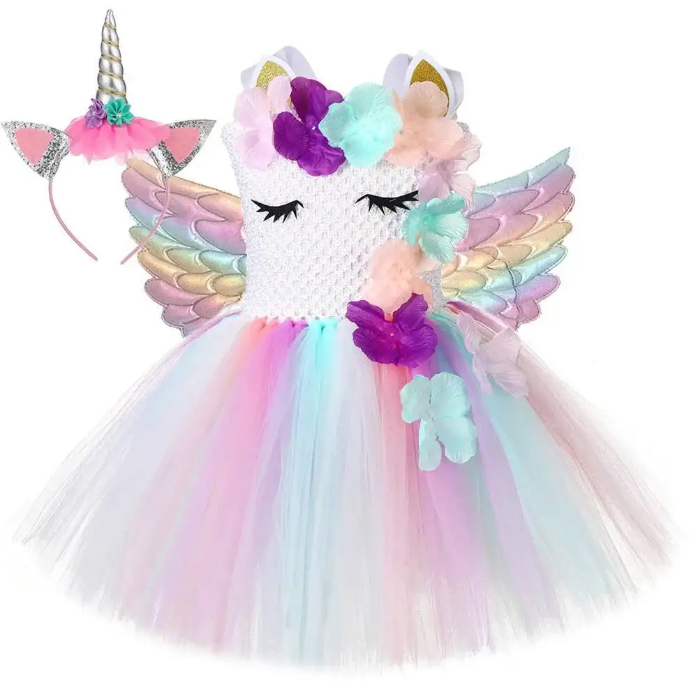 Pastel Flower Unicorn Costumes for Girls Birthday Party Princess Dresses with Wings Horns Kids Christmas Halloween Clothes Set
Pastel Flower Unicorn Costumes for Girls Birthday Party Princess Dresses with Wings Horns Kids Christmas Halloween Clothes Set