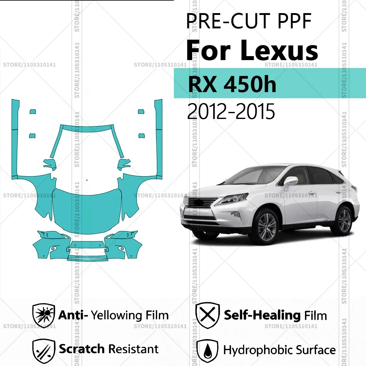 Pre-Cut Paint Protection Film PPF Transparent Car Film Automotive PPF Front Kit - Rockers For Lexus RX 450h 2012-2015
Pre-Cut Paint Protection Film PPF Transparent Car Film Automotive PPF Front Kit - Rockers For Lexus RX 450h 2012-2015