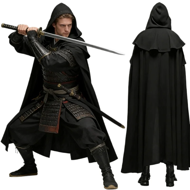 Medieval Vintage Hooded Loose Black Cloak Unisex Full Length Robe Cloak Long Velvet Cape Poncho Gothic Mens Monk Cosplay Costume
Medieval Vintage Hooded Loose Black Cloak Unisex Full Length Robe Cloak Long Velvet Cape Poncho Gothic Mens Monk Cosplay Costume