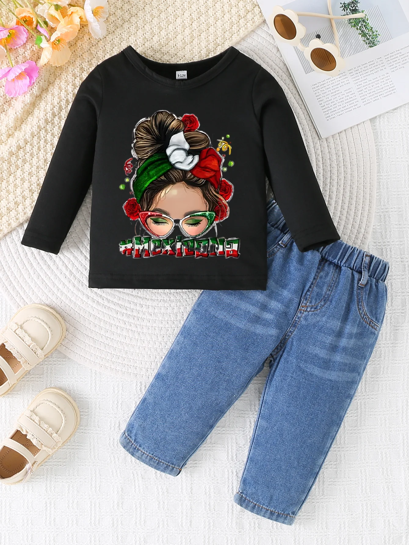 0-3 year old spring and autumn style newborn new solid color printed pullover sweater round neck long sleeved T-shirt+jeans set,
0-3 year old spring and autumn style newborn new solid color printed pullover sweater round neck long sleeved T-shirt+jeans set,