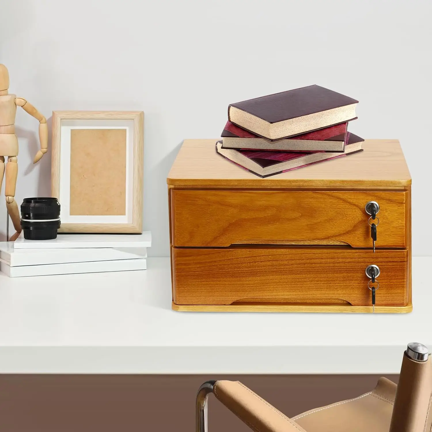 Desktop Storage Box with Lockable Drawers, Wooden Desktop Storage Box Storage Shelf Cabinet/Jewelry Organizer (Wood Yellow B)
Desktop Storage Box with Lockable Drawers, Wooden Desktop Storage Box Storage Shelf Cabinet/Jewelry Organizer (Wood Yellow B)