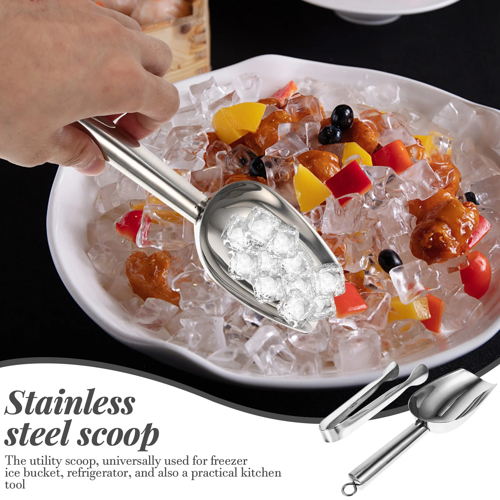 1 Set Stainless Steel Cube Scoop Tongs Multi-Function Ergonomic Handle Kitchen Bar Shovel Clip Freezer Refrigerator Tool Food
1 Set Stainless Steel Cube Scoop Tongs Multi-Function Ergonomic Handle Kitchen Bar Shovel Clip Freezer Refrigerator Tool Food