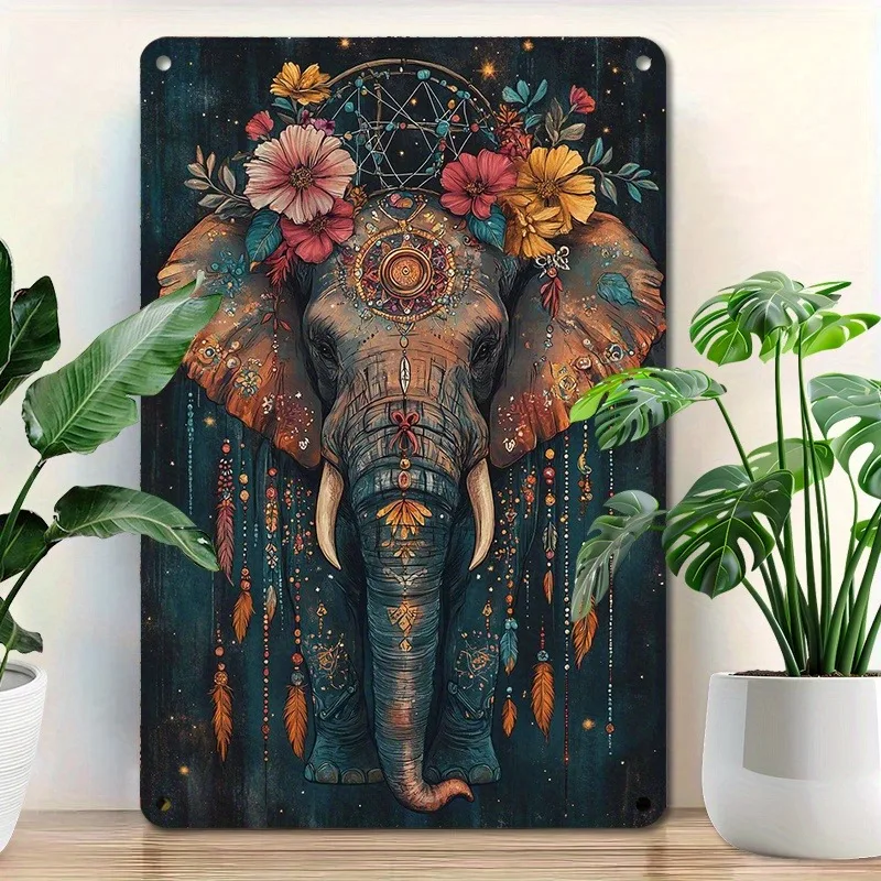 Elephant Themed Aluminum Metal Plaque, Suitable for Adding A Touch of Bohemian Magic To Home Spaces, Decorative Wall Decoration
Elephant Themed Aluminum Metal Plaque, Suitable for Adding A Touch of Bohemian Magic To Home Spaces, Decorative Wall Decoration