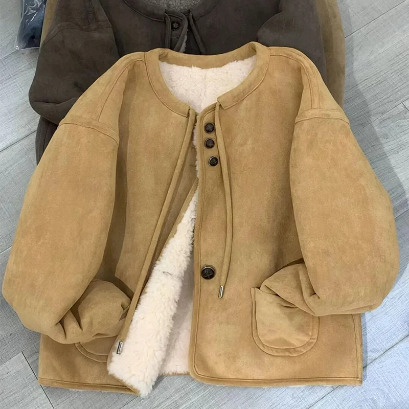 Women Vintage Casual Jacket Autumn Winter Loose Long Sleeve O Neck Button Coats Female All Match Solid Simple Streetwear Tops
Women Vintage Casual Jacket Autumn Winter Loose Long Sleeve O Neck Button Coats Female All Match Solid Simple Streetwear Tops