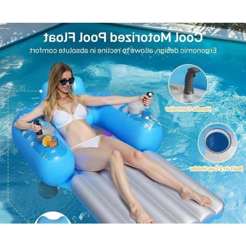 PVC Inflatable Rechargeable Pool Float With Dual Motors And 2 Storage Compartments Adult Water Lounge Chair
PVC Inflatable Rechargeable Pool Float With Dual Motors And 2 Storage Compartments Adult Water Lounge Chair