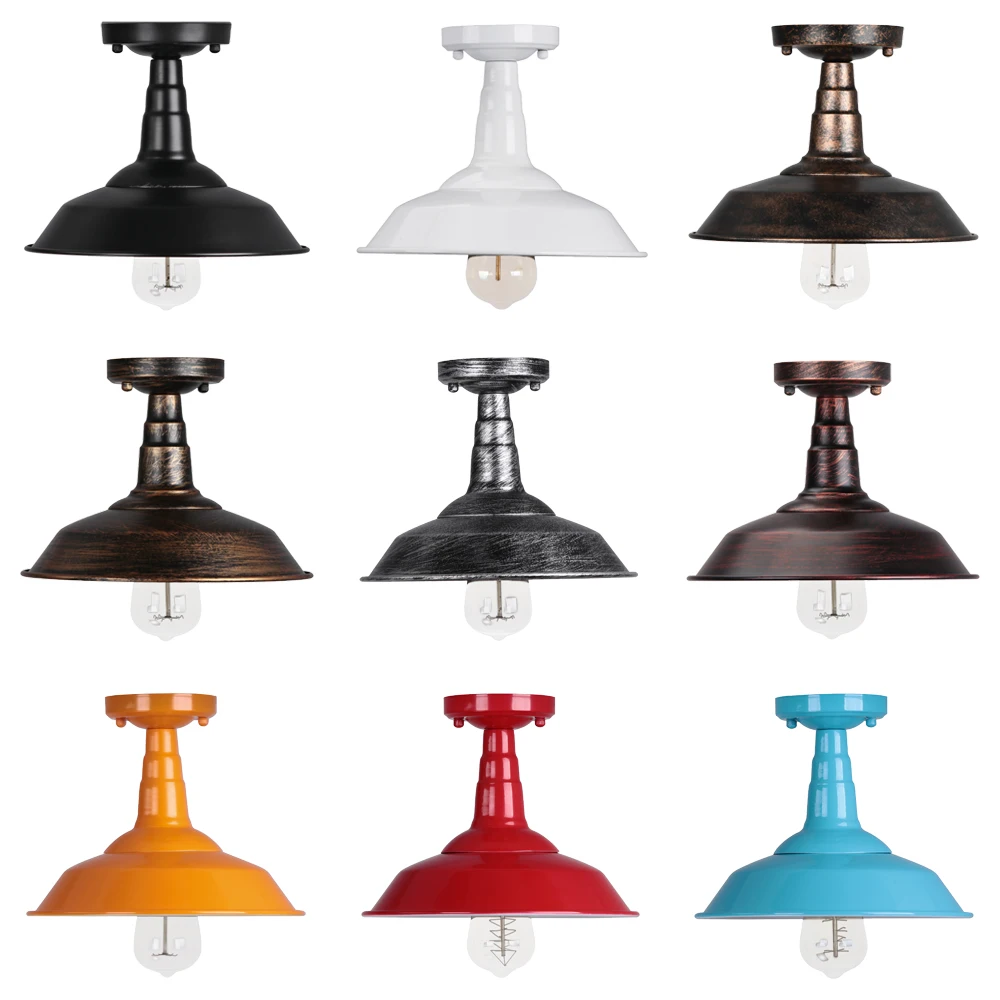 Vintage Metal Ceiling Light Retro Industrial Lampshade Flush Mount Ceiling Lamp for Bedroom Kitchen Home Decor lampara techo
Vintage Metal Ceiling Light Retro Industrial Lampshade Flush Mount Ceiling Lamp for Bedroom Kitchen Home Decor lampara techo