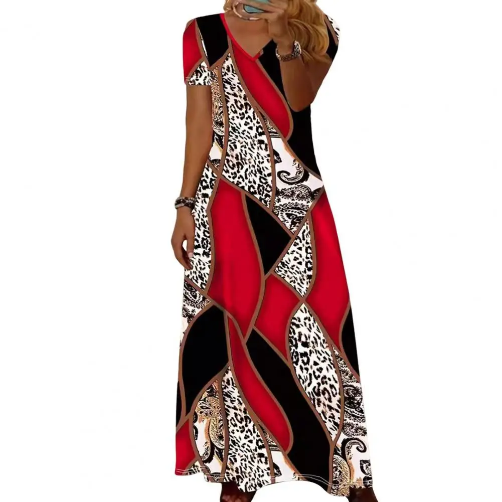 Ethnic Style Casual Dress Colorful Print V Neck Maxi Dress for Summer Beach Vacation Loose A-line Style with Short Sleeves Ankle
Ethnic Style Casual Dress Colorful Print V Neck Maxi Dress for Summer Beach Vacation Loose A-line Style with Short Sleeves Ankle