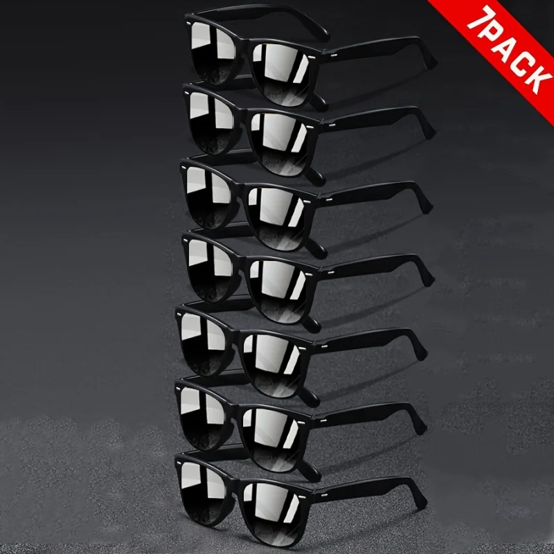 7 Pack Classic Black Frame Sunglasses Bulk Wholesale Lot Retro Square Shades UV400 Protection Multi-Color Options Party Favors
7 Pack Classic Black Frame Sunglasses Bulk Wholesale Lot Retro Square Shades UV400 Protection Multi-Color Options Party Favors