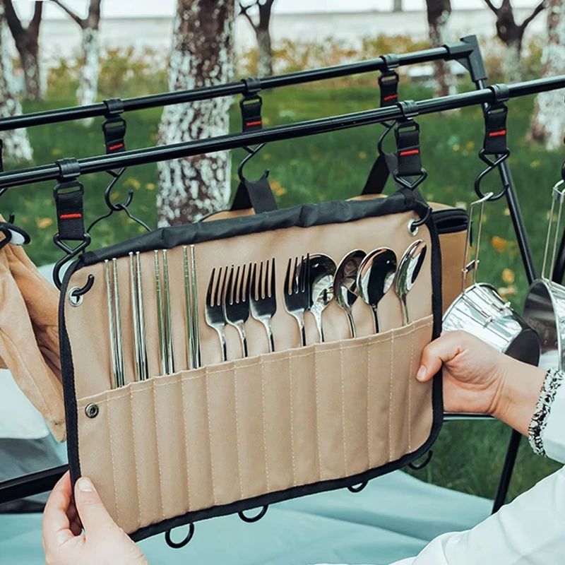Portable Outdoor Tableware Storage Bag Stainless Steel Tableware Hanging Bag Travel Storage Bag Cooking Camping Utensils Bag
Portable Outdoor Tableware Storage Bag Stainless Steel Tableware Hanging Bag Travel Storage Bag Cooking Camping Utensils Bag