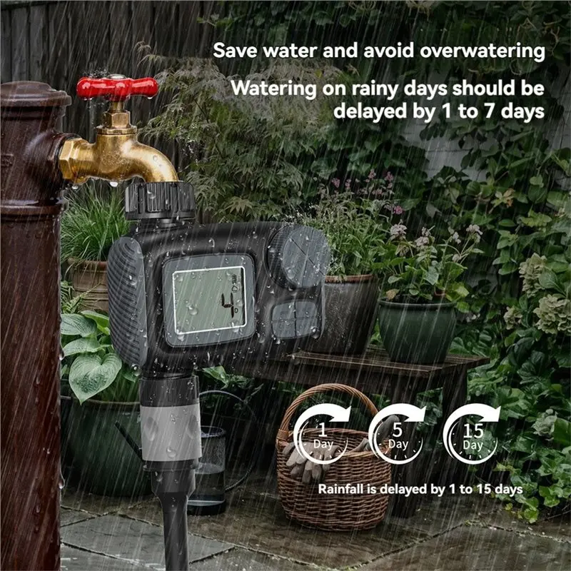 ABZL Rain Delay/Manual Automatic Drip Irrigation Sprinkler Timer Garden Hose Faucet Timer With US Watering Timer Function
ABZL Rain Delay/Manual Automatic Drip Irrigation Sprinkler Timer Garden Hose Faucet Timer With US Watering Timer Function