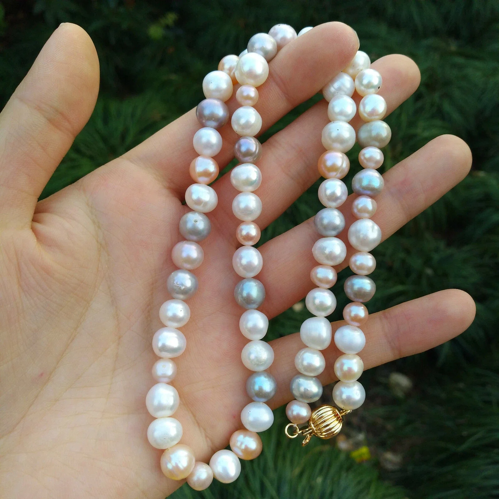 Elegant South Sea Pearl Necklace AAA 8-10mm Multi Color Pearl Necklace 14k Gold * 16-35inch
Elegant South Sea Pearl Necklace AAA 8-10mm Multi Color Pearl Necklace 14k Gold * 16-35inch