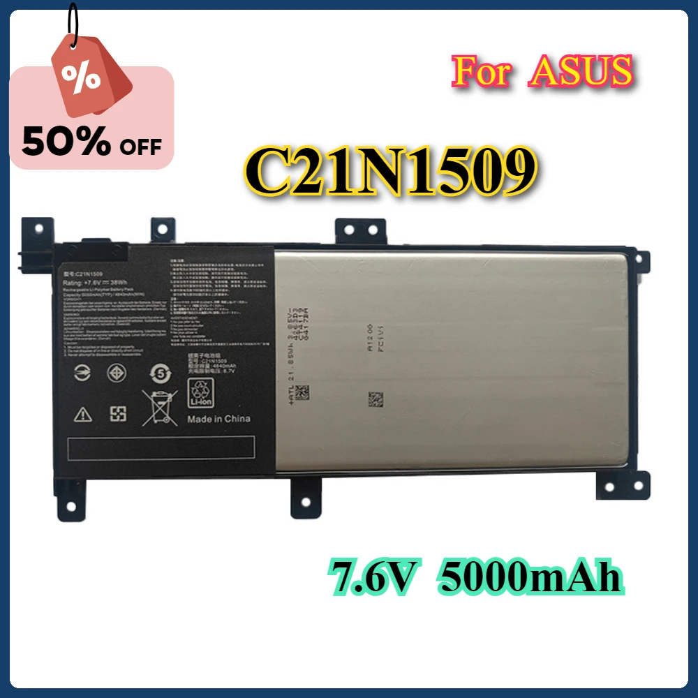 C21N1509 5000mAh Laptop Battery for Asus Notebook A X F K FL5900U Series A556 A556U X556UA F556 K556
C21N1509 5000mAh Laptop Battery for Asus Notebook A X F K FL5900U Series A556 A556U X556UA F556 K556