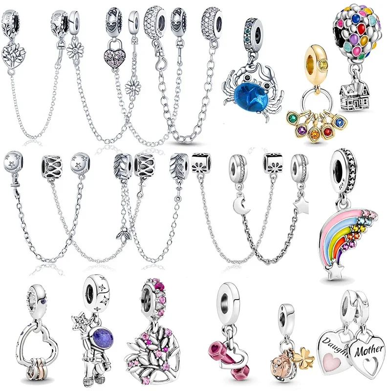 New 925 Sterling Silver Safety Chain Romantic Flowers Balloon Charms Bead Fit Original Pandora Bracelets Charm DIY Women Jewelry
New 925 Sterling Silver Safety Chain Romantic Flowers Balloon Charms Bead Fit Original Pandora Bracelets Charm DIY Women Jewelry
