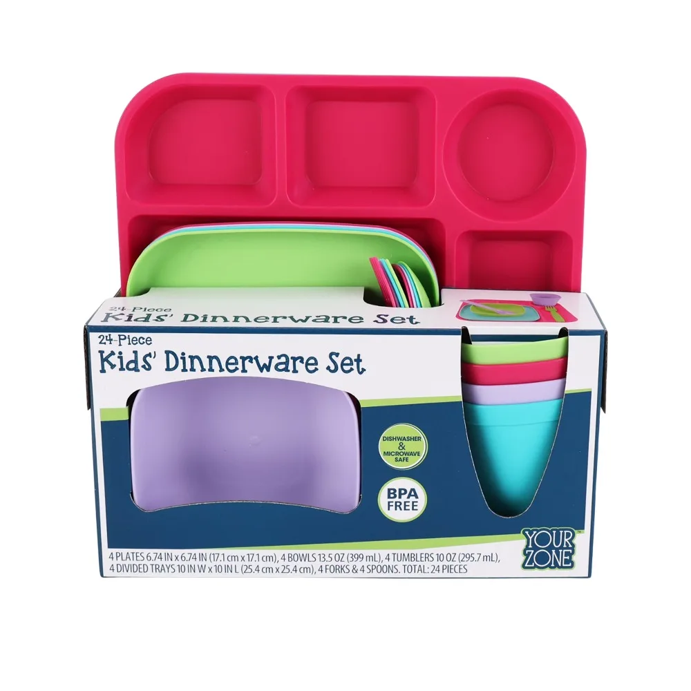 24-Piece Kids Plastic Dinnerware Set with Plates Bowls Cups and Cutlery Colorful Feeding Kit for Children Toddlers Baby
24-Piece Kids Plastic Dinnerware Set with Plates Bowls Cups and Cutlery Colorful Feeding Kit for Children Toddlers Baby