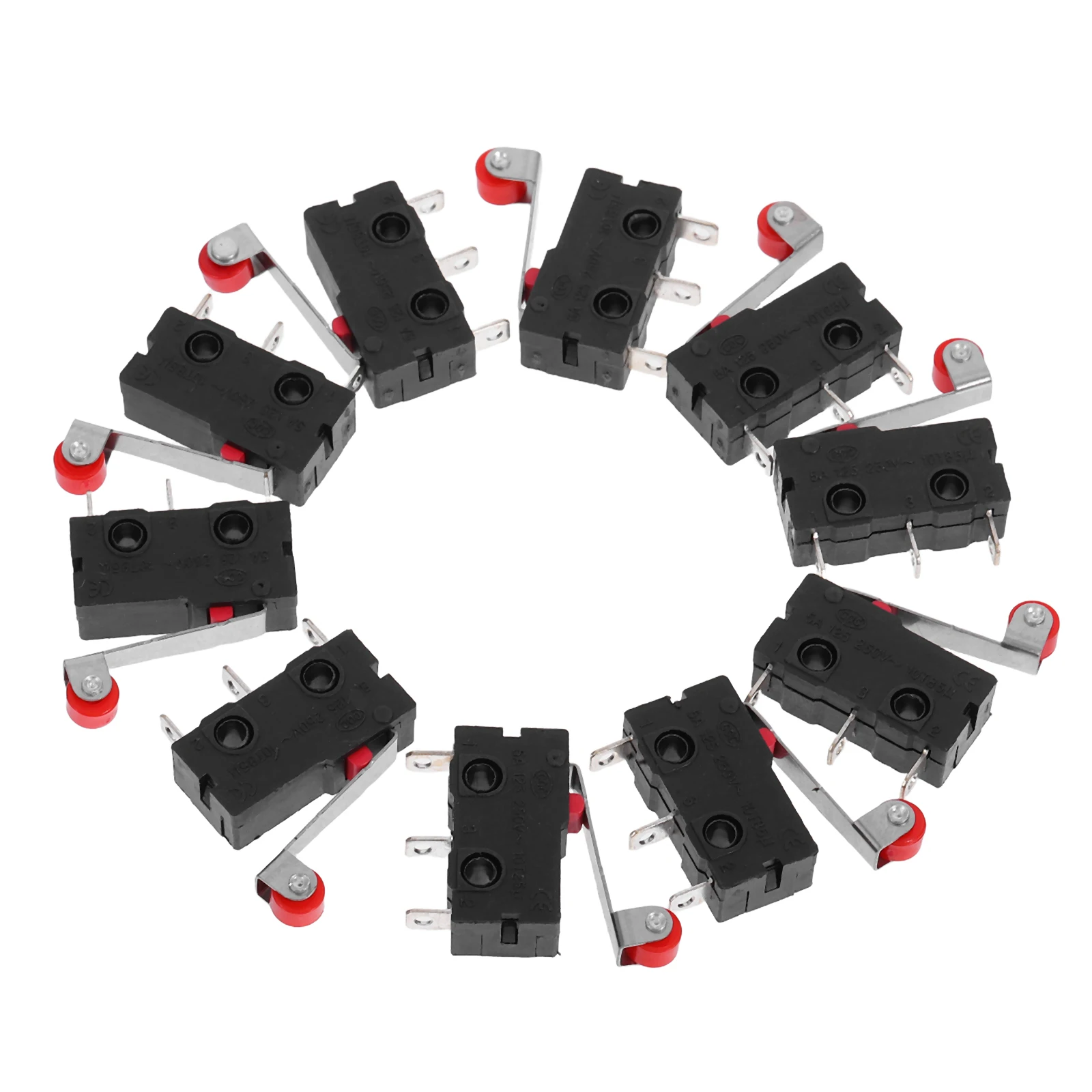 10pcs Spdt Micro Switch 250V 5A 1No+1Nc Momentary Roller Lever 3Pin Terminal 2Mm Mounting Hole 17.5X4Mm Lever Arm 5X3Mm Roller
10pcs Spdt Micro Switch 250V 5A 1No+1Nc Momentary Roller Lever 3Pin Terminal 2Mm Mounting Hole 17.5X4Mm Lever Arm 5X3Mm Roller