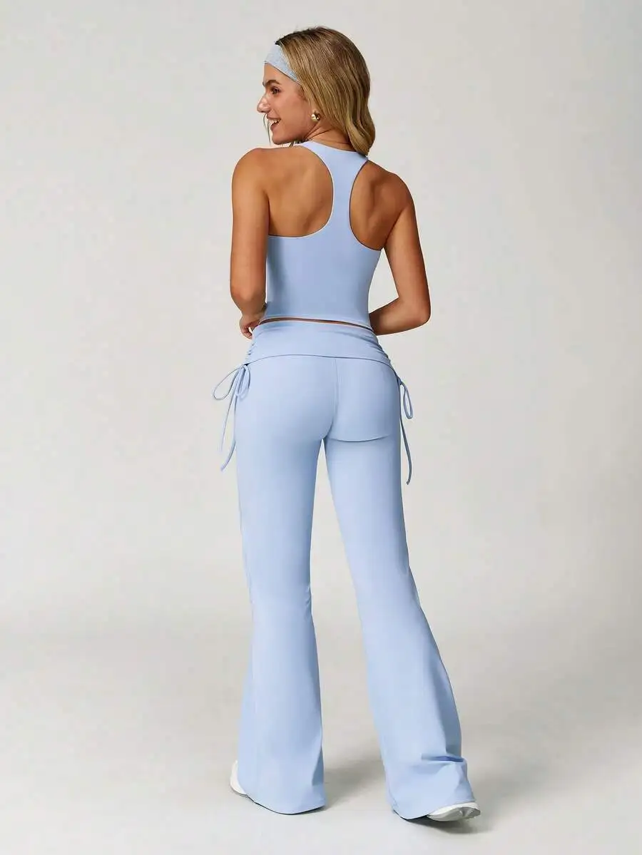 Womens 2 Piece Yoga Set Vest And Flared Pants High Stretch Sportswear Comfortable Summer Fitness
Womens 2 Piece Yoga Set Vest And Flared Pants High Stretch Sportswear Comfortable Summer Fitness