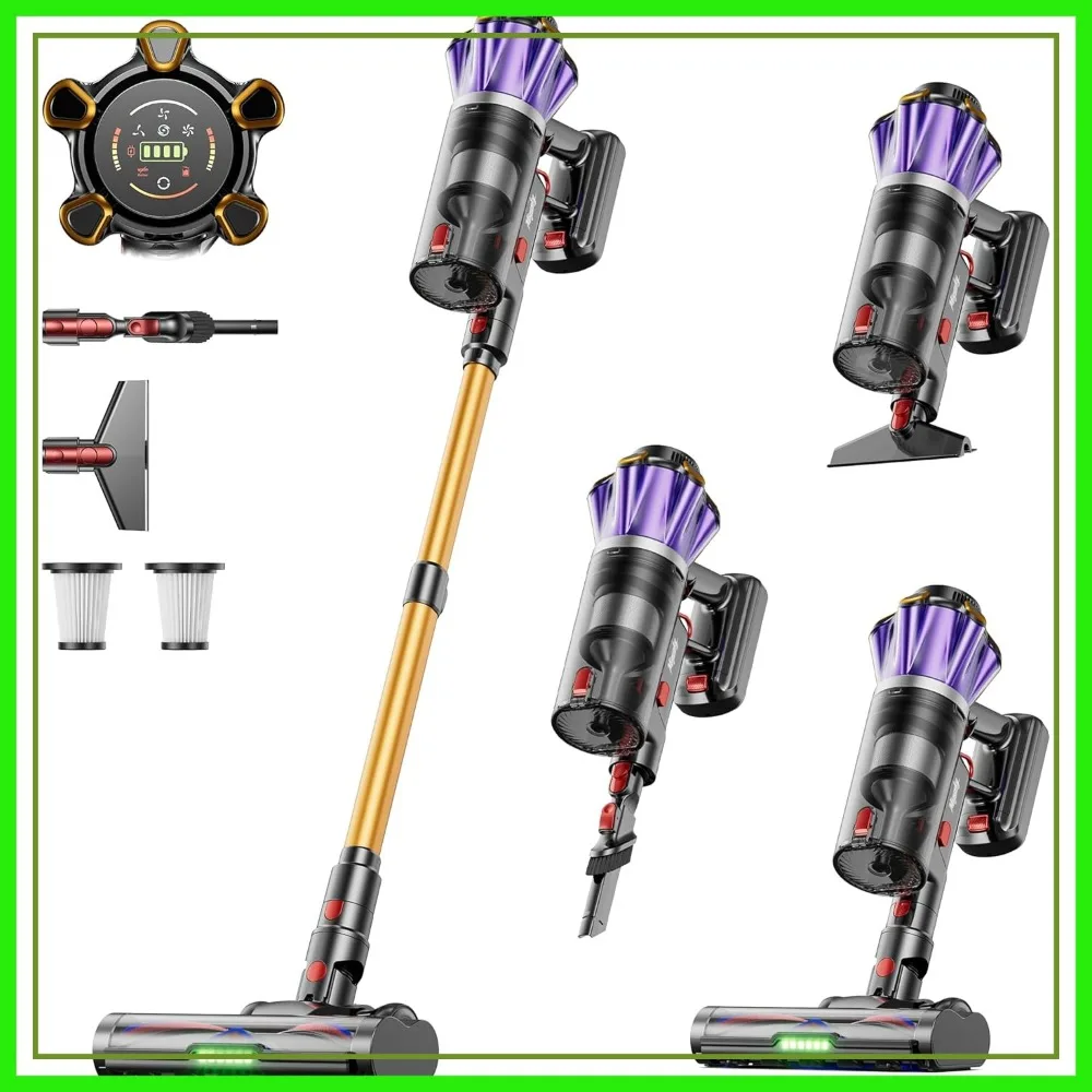 650W 55Kpa 70Mins Cordless Vacuum Cleaner with Hurricane Mode, 1.8L Cup, Anti-Tangle, Self-Standing for Home Pet Hair Carpets
650W 55Kpa 70Mins Cordless Vacuum Cleaner with Hurricane Mode, 1.8L Cup, Anti-Tangle, Self-Standing for Home Pet Hair Carpets