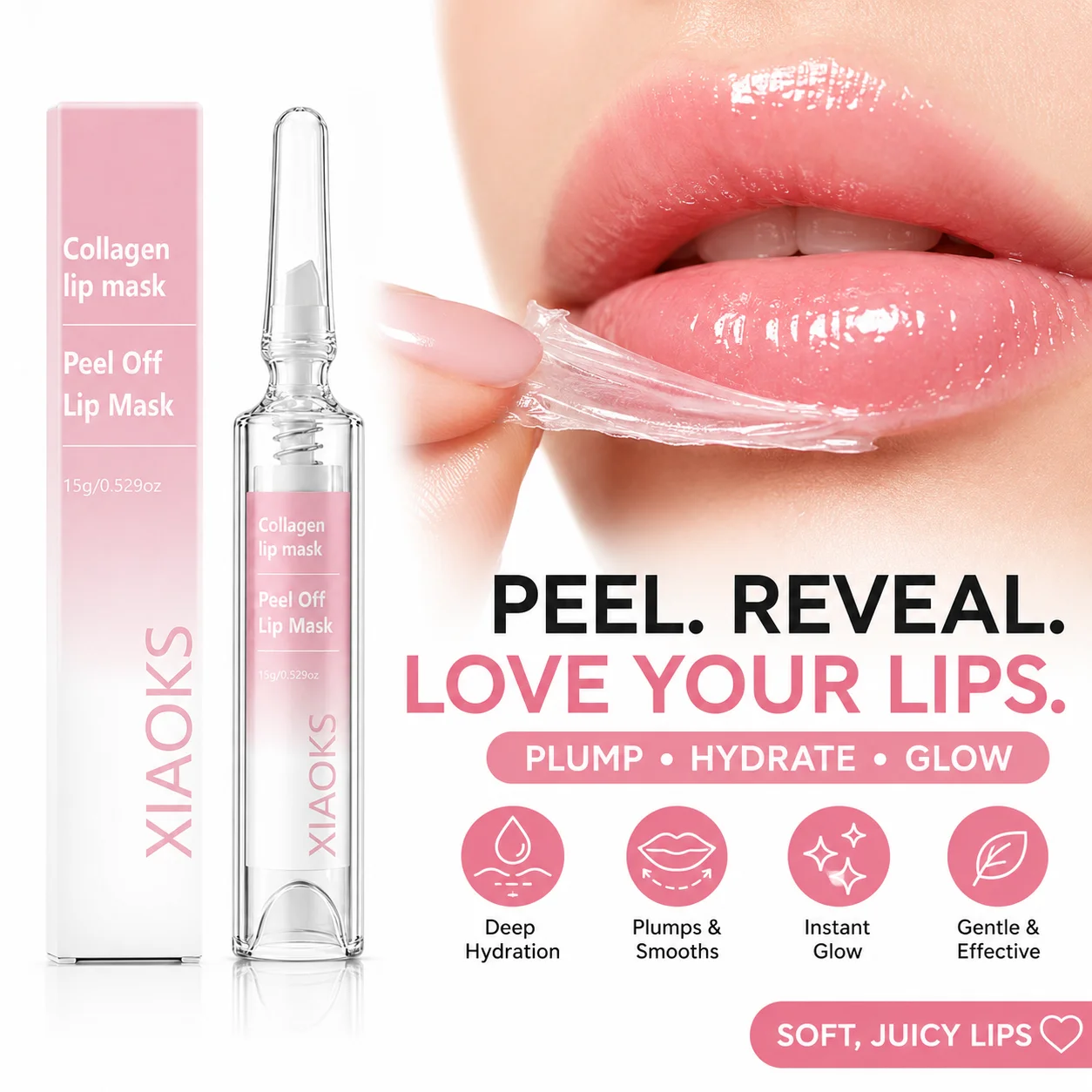 Collagen Lip Mask, Reduces Lip Lines, Long-Lasting Color Retention, Even Color Application, Translucent, Naturally Plump, Non-Smudged, Waterproof and Sweat-Proof, Anti-Transfer, Does Not Stick to Cups, Does Not Fade, Exfoliates Dead Skin, Enhances Complex
Collagen Lip Mask, Reduces Lip Lines, Long-Lasting Color Retention, Even Color Application, Translucent, Naturally Plump, Non-Smudged, Waterproof and Sweat-Proof, Anti-Transfer, Does Not Stick to Cups, Does Not Fade, Exfoliates Dead Skin, Enhances Complex