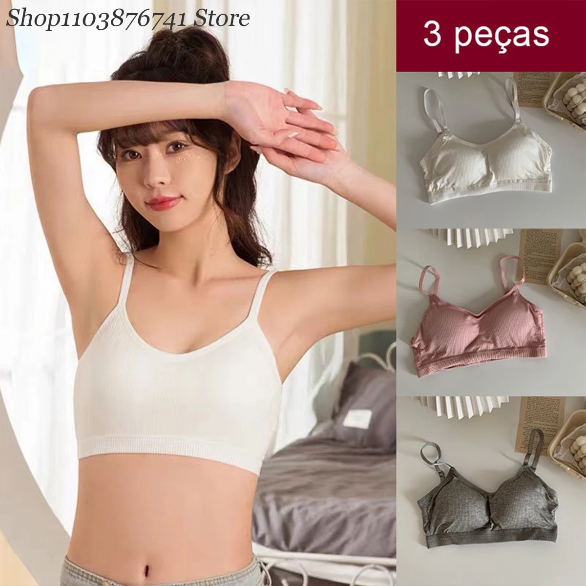 3 Pieces Cotton Sports Bra Sexy Push Up Bra Adjustable Straps Nice Back Built-in Bra Pads Small Bust Wire-free Ribbed Tops
3 Pieces Cotton Sports Bra Sexy Push Up Bra Adjustable Straps Nice Back Built-in Bra Pads Small Bust Wire-free Ribbed Tops