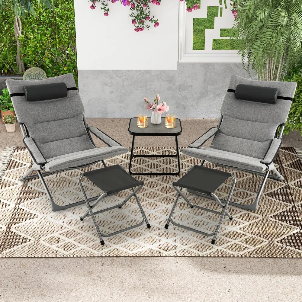 5-Piece Patio Sling Chair Set Folding Lounge Chairs w/Coffee Table Yard Poolside
5-Piece Patio Sling Chair Set Folding Lounge Chairs w/Coffee Table Yard Poolside