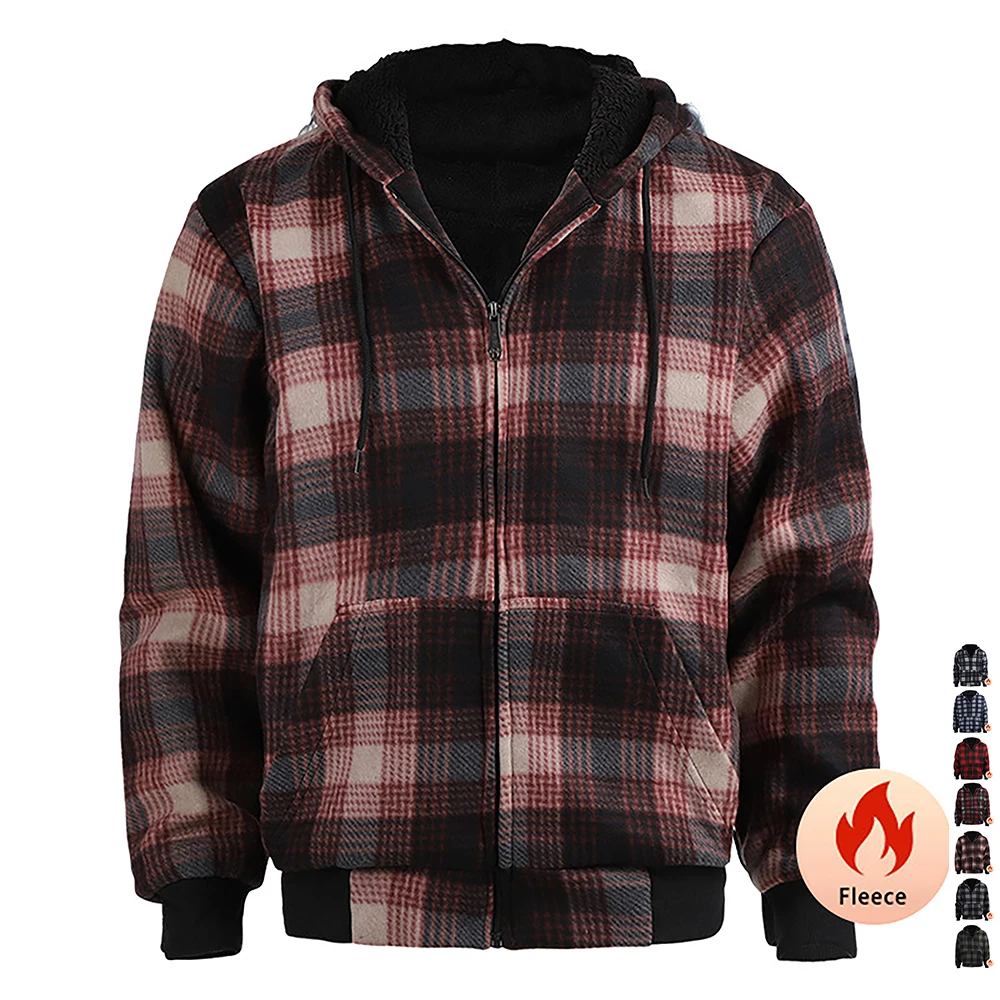 Men's Flannel Plaid Jacket Sherpa Fleece Lined Hoodies for Men Zip Up Winter Warm Coats Sweatshirts Hooded Outwear Sportswear
Men's Flannel Plaid Jacket Sherpa Fleece Lined Hoodies for Men Zip Up Winter Warm Coats Sweatshirts Hooded Outwear Sportswear