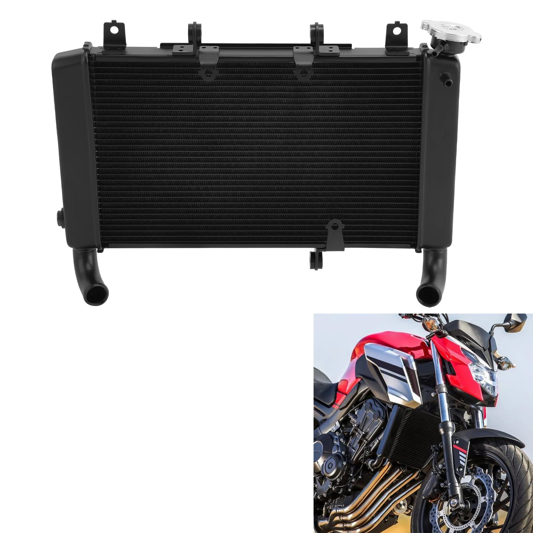 Motorcycle Radiator Cooler Cooling For Honda CB650F 2018 Replace 19010-MJE-306 Black aluminium
Motorcycle Radiator Cooler Cooling For Honda CB650F 2018 Replace 19010-MJE-306 Black aluminium