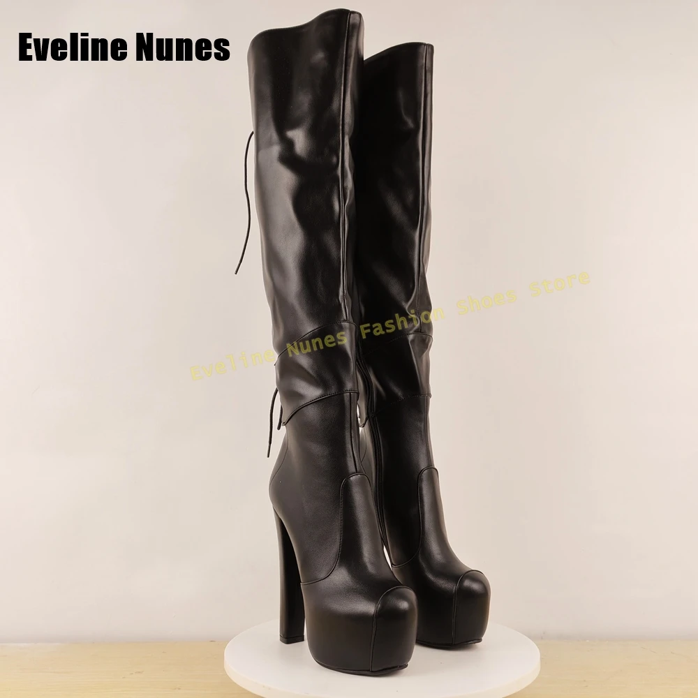 Black Lace-Up Platform Boots Round Toe Thin Heels Solid Sexy Women Knee High Boots Street Style Fashion 2025 Autumn New Arrivals
Black Lace-Up Platform Boots Round Toe Thin Heels Solid Sexy Women Knee High Boots Street Style Fashion 2025 Autumn New Arrivals